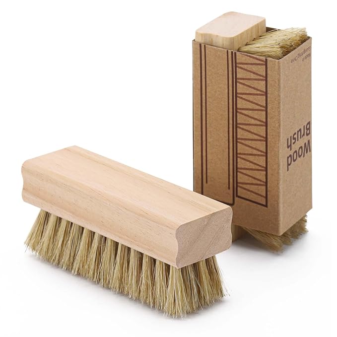 Nail Cleaning Brushes Wood for Fingernails Non-Slip Brush Wooden Nail Brushes 4 Pack