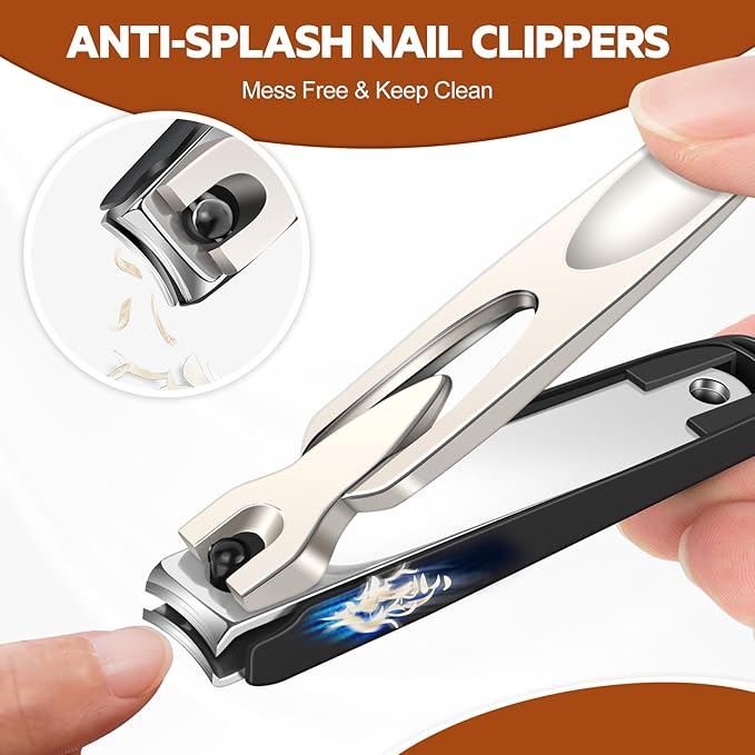 Toenail Clippers for Thick Toenails for Seniors, Large Heavy Duty Nail Clippers for Men with Catcher, Wide Opening Mens Toe Nail Clippers Long Handle Sharp Fingernail Clipper Gifts for Men Women