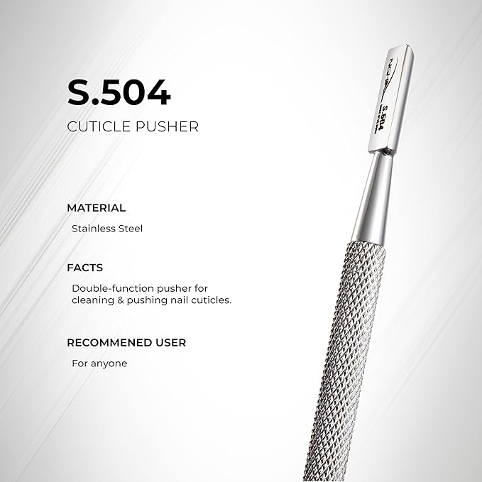 NGHIA Pusher - S-504 (Stainless Steel) | Double–Ended Nail Cleaner and Spoon Pusher | Premium Quality for Nail Care | Ergonomic Design | Suitable for Professional & Home Use
