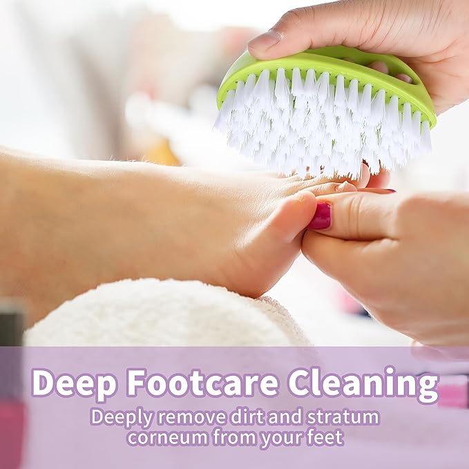 Cobee 2 Pack Hand Nail Brush for Cleaning Fingernails Durable Stiff Bristles Nail Scrub Brush Cleaner with Handle Heavy Duty Deep Nail Cleaning Scrubber for Men Fingernails Toes Garden(Green, Purple)