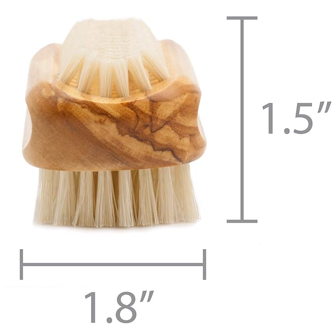 Genuine Boar Bristle Nail Brush with Real Olive Wood Handle MADE IN GERMANY