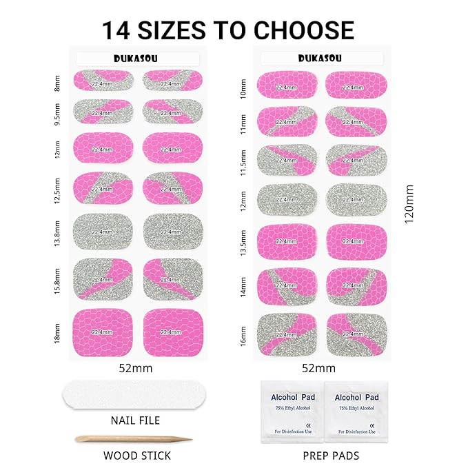 Semi Cured Gel Nail Strips, Cool Girl | 28 PCS Solid Color Gel Nail Strips Works with UV Light, Salon Quality Nails Stickers Full Nails Wraps