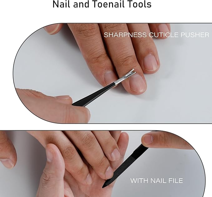 Toenail Clippers 5-in-1 Ingrown Toenail Removal Kit, Wide Jaw Toenail Clippers w/Stainless Steel Nail Cutter for Men Women and Seniors, Pedicure Kit for Ingrown Toenail