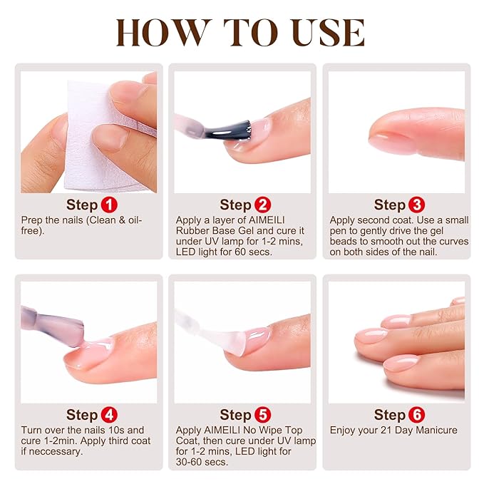 AIMEILI Rubber Base Gel Nail Polish, Hema Free, Cruelty Free, Vegan, Builder Nail Gel Base Coat Soak Off Nail Art Design - RB1018 8ml