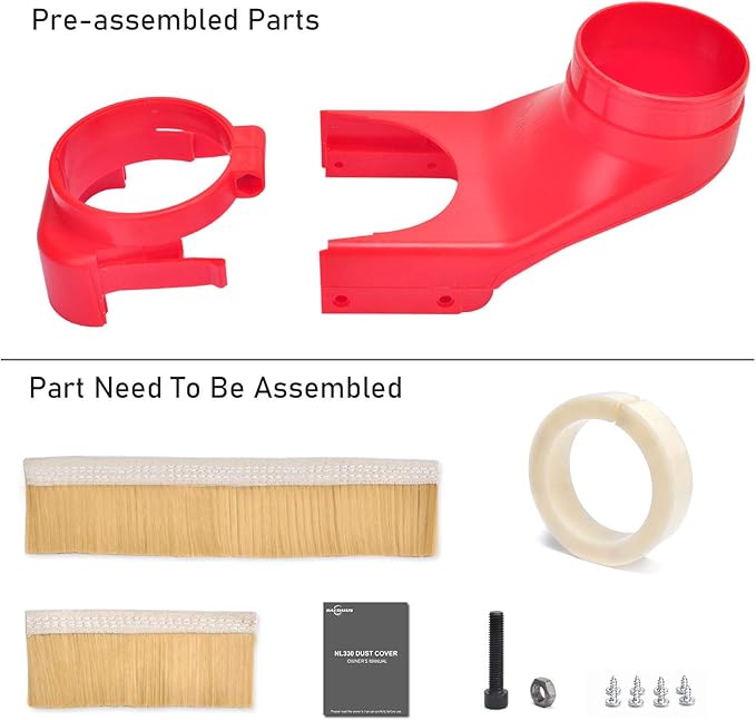 Daedalus NL330 CNC Dust Shoe, 75mm, Red
