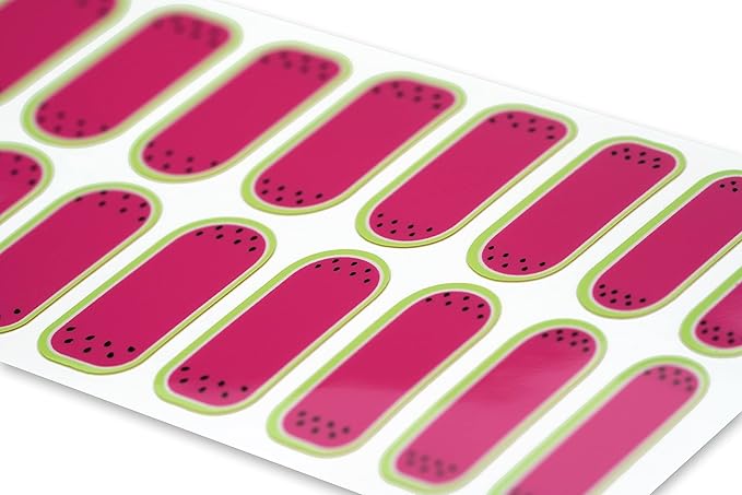 | 20 Exquisite Gel Nail Polish Strips w/Application Accessories - No UV/LED Lamp Required (Watermelon Sugar)