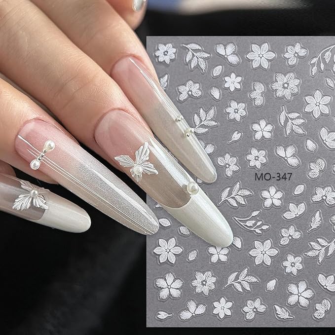 Self-Adhesive Colorful Flower Nail Art Stickers - 6 Sheets, Spring/Summer Designs, Acrylic Nail Decoration Charms