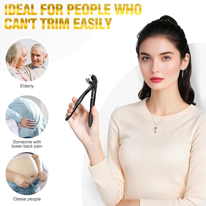 Stocking Stuffers for Men 2025 Toenail Clippers for Men Thick Toenails, Angled Head Toe Nail Clippers for Women, Sharp Heavy Duty Fingernail Clipper