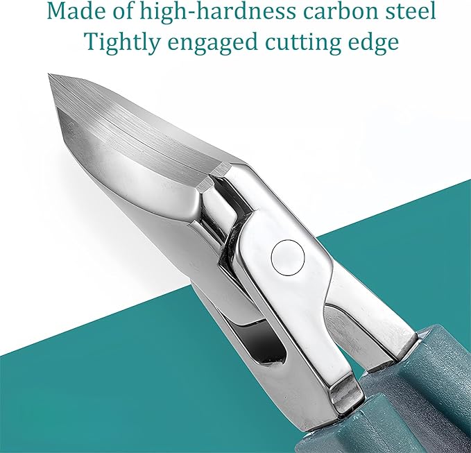 Eagle Beak Beveled Nail Clippers, Wide Jaw Opening Anti-Splash Slanted Nail Clippers Set, Super Sharp Oblique Large for Thick Nails, Seniors & Ingrown Care (Green)