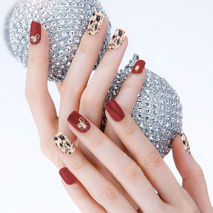 140 Pcs 10 Sheets Full Wrap Nail Stickers Polish Strips Gradient Stickers Glitter Self Adhesive DIY Art Decals Strips with 2 Pcs Nail Files for Holiday Decor (Shiny Style)