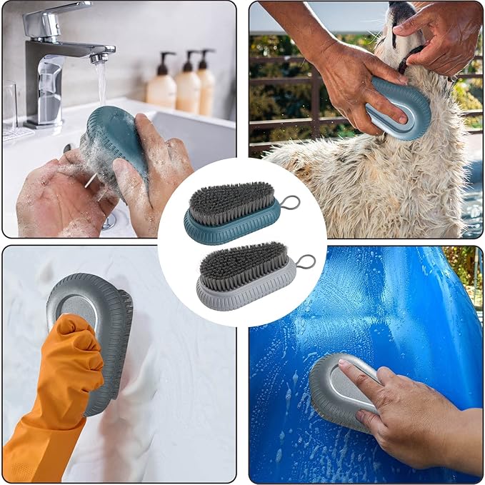 2 Pcs Nail Brush for Cleaning Fingernails, heavy Duty Finger Nail Scrub Brush Hand Scrub Brush with Hanging Rope, Narrow Bristles Fingernail Brush for Cleaning and Scrubbing Fingernails and Toes