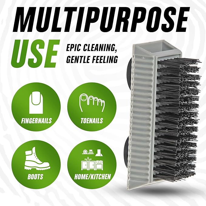 Grip Clean Heavy-Duty Hand Cleaner for Mechanics with Nail Brush - Moisturizing Coconut Oil Hand Cleaner Liquid Hand Soap with Stiff Bristle Nail Brush, Lime Scent - 32 Fl Oz Pump Top + Brush