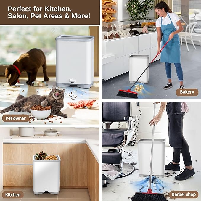 Touchless Vacuum Automatic Dustpan Cleaner Pet Hair Remover Vacuum Cleaner with Dust Bag for Sweeping Hair Vacuum for Salons Food Dirt Kitchen