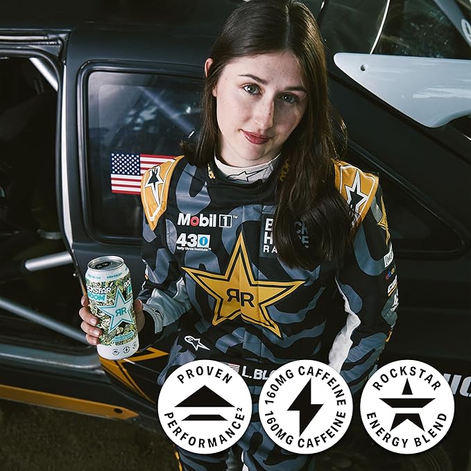 Rockstar Energy Drink, Boom Pina Colada 16 Fl Oz Cans (Pack of 12)