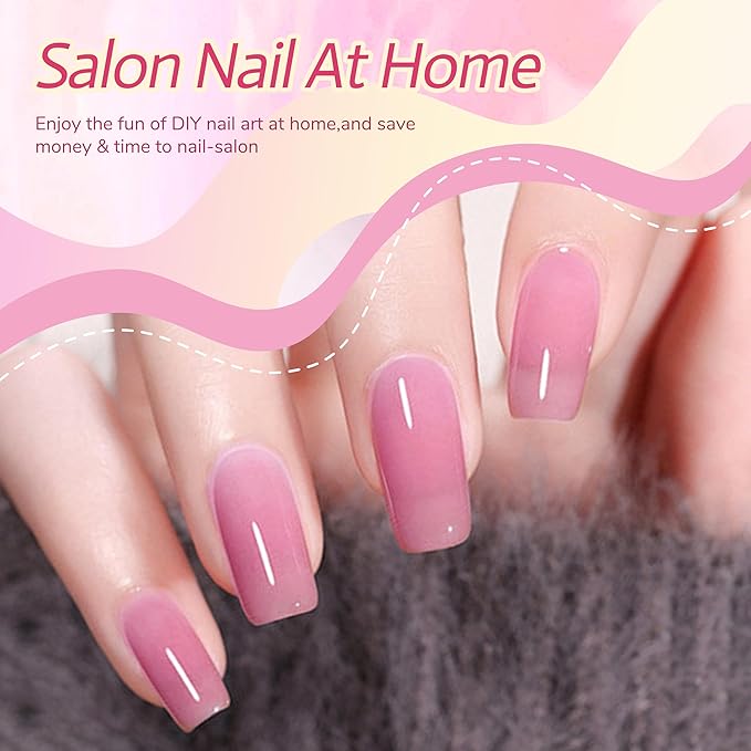 Hema Free 4 in 1 Builder Base Gel Nail Polish, Vegan, Streak Free, Cruelty-free, Strengthens Damaged Thin Nails, Nude Pink,Salon Nail at Home DIY Gel Polish Christmas Gift