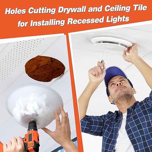 2 Pack Drill Dust Bowl & Hole Saw Dust Bowl for Drilling, Installing Recessed Lights and Works with All Hole Saws, Silicone Transparent Drill Sawdust Collector, Adds Bearings for Durability