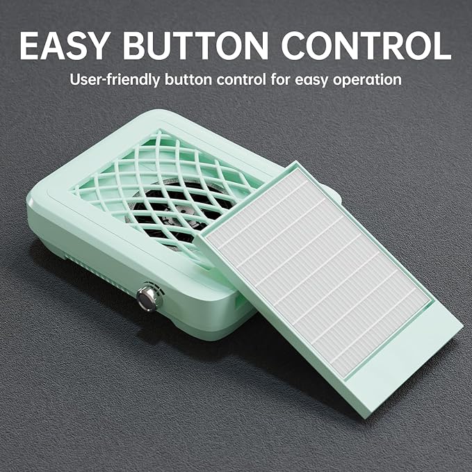 Dust Collector Nail Tech ，Nail Fan Dust Collector with 4 Speeds, Reusable & Disposable Filters, Nail Vacuum Dust Collector for Acrylic Nails, Salon & Home Use