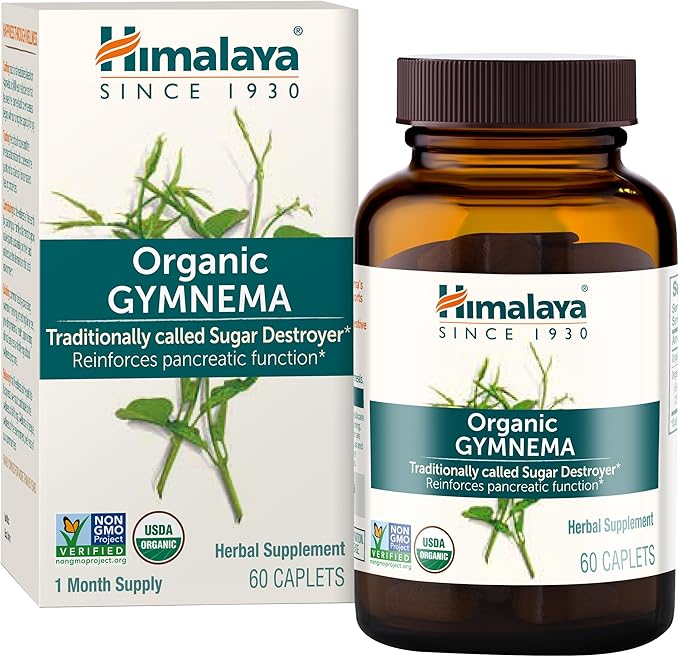 Himalaya Organic Gymnema Sylvestre - Herbal Glucose Metabolism Support - USDA Organic, Non-GMO, Vegan, Gluten Free, 700 mg, 60 Caplets