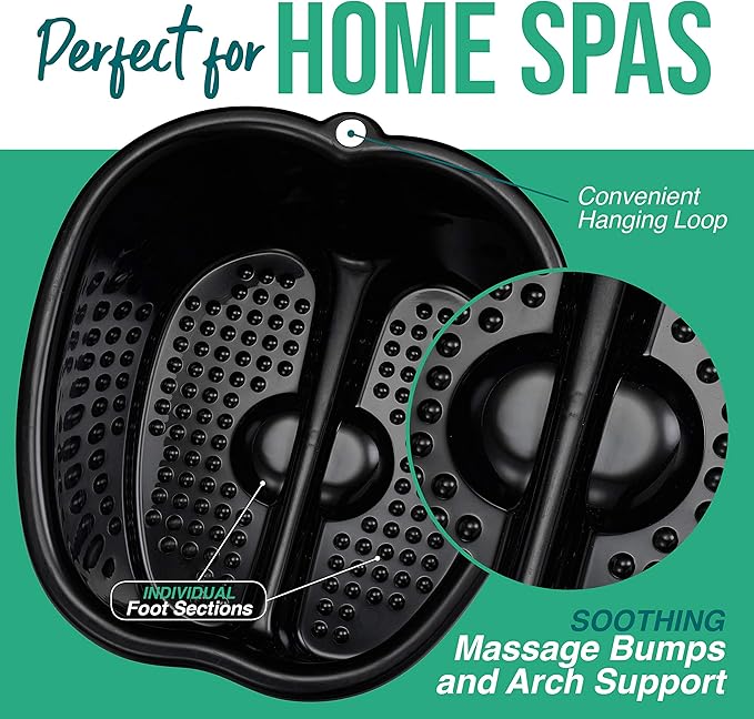 Foot Soaking Bath Basin – Large Size for Soaking Feet | Pedicure and Massager Tub for at Home Spa Treatment | Callus, Fungus, Dead Skin Remover