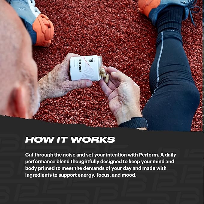 TB12 Perform - Premium Performance Supplement with Mango Leaf, Sceletium, Rhodiola, and Ashwagandha to Promote Steady Energy, Aid Focus and Cognitive Function, and Support Mood and Stress