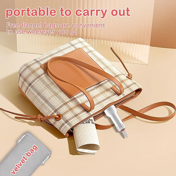 Portable Electric Nail Drills,Professional Nail Drill File Kit for Acrylic,Manicure and Pedicure Sets for Grinding,polishing and Trimming,Rechargeable Pedestal Nail Polisher. White