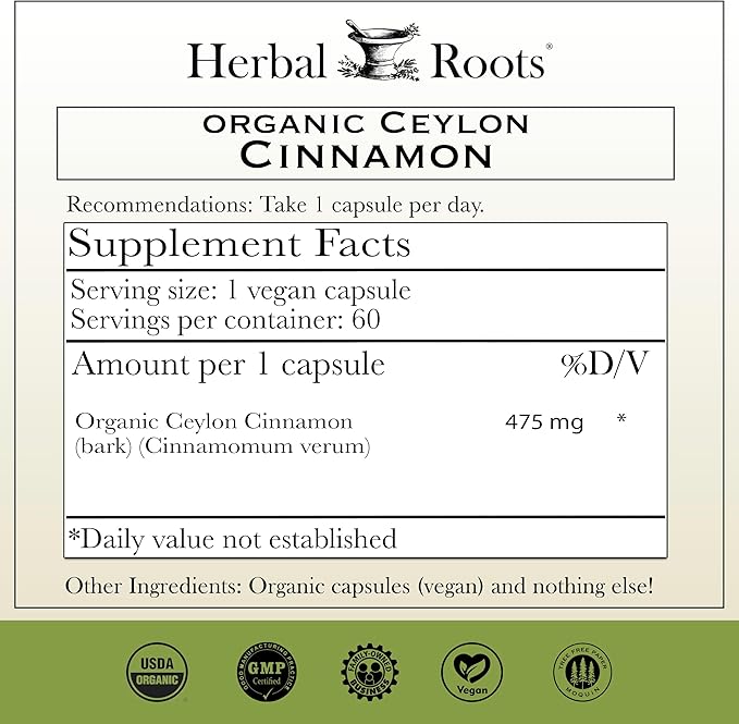 Herbal Roots Certified Organic Heart Health Trio, Hawthorn, Ceylon Cinnamon, Beetroot Herbal Supplements