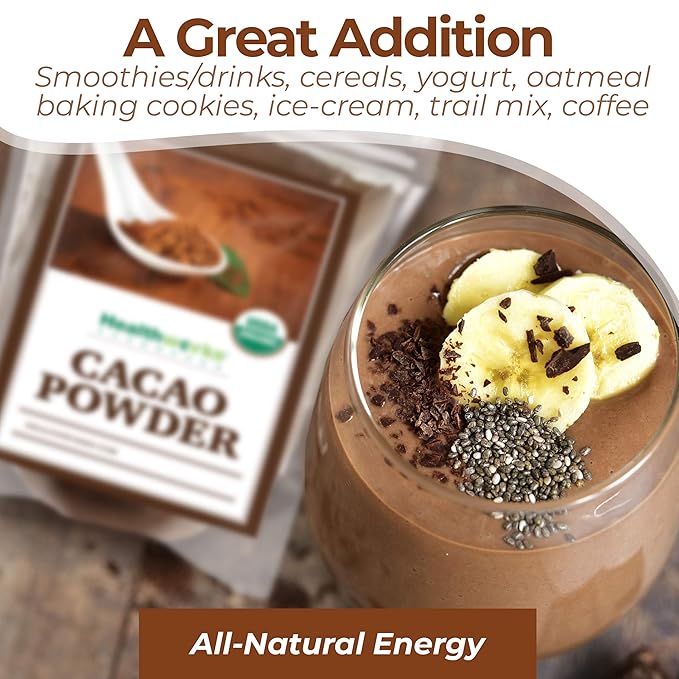 Healthworks Superfoods Organic Cacao Powder - 48 Oz / 3 Lb - Cocoa Chocolate Substitute - Rich Choclate Flavour - Sugar-Free, Keto, Vegan & Non-GMO - Peruvian Bean/Nut Origin - Antioxidant Superfood - Packaging May Vary