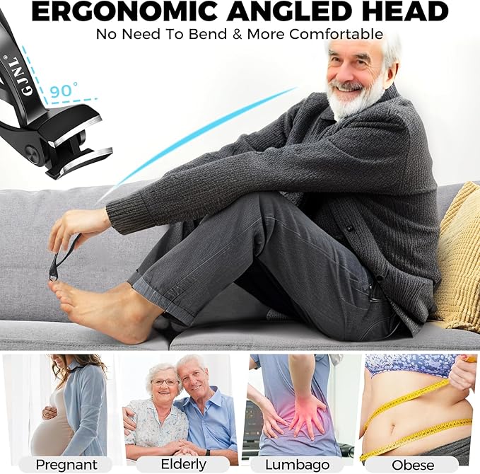 Toenail Clippers for Thick Toenails, Stocking Stuffers Gifts for Men Very Sharp Heavy Duty Toenail Clippers, Angled Head Toe & Slanted Nail Clipper