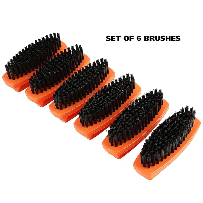 GreatNeck 19025 Nail Brush, 6 Pack Nail and Hand Scrub Brush Set, Stiff Bristles, Comfortable Scrubber Grip, Salon or Construction Quality, Gift For DIYer or Nail Techs