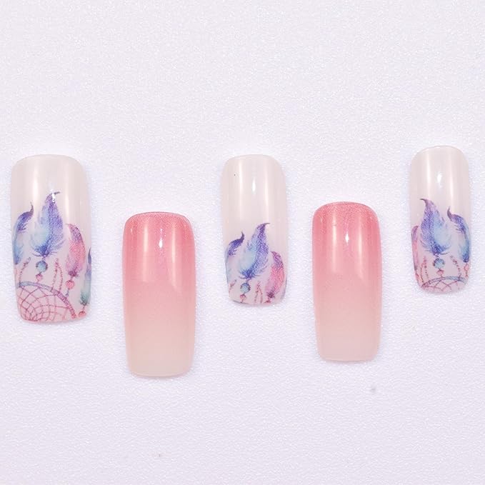 Semi Cured Gel Nail Strips (Dream Catcher)-22 PCS Manicure Stickers | Gel Nail Wraps | Light Required, Salon Quality & Easy to Use