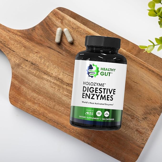 HoloZyme Max Strength Digestive Enzymes | Inulinase, Amyloglucosidase & Invertase for FODMAP Support | Protease, Amylase & Lactase for Bloating, Gas & Indigestion Relief | 90 Servings