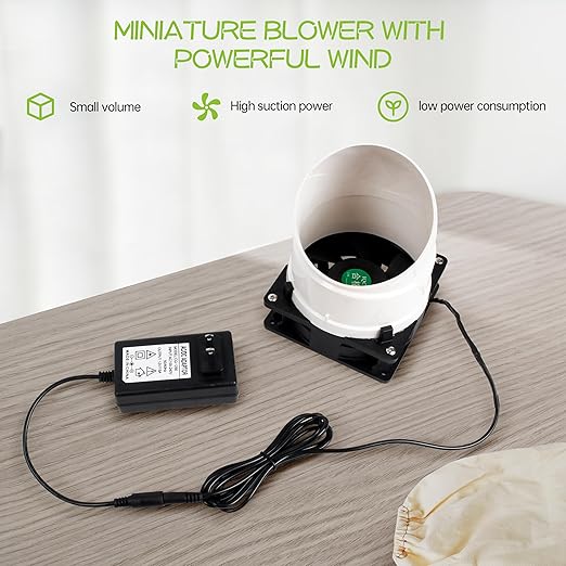 Micro Exhaust Fan Vacuum Cleaner, Carving dust Recovery Device,Small Axial Exhaust Smoke Extractor Fan Kit for Woodworking and Jewelry Carving and polishing,DIY Soldering, 3D Printer