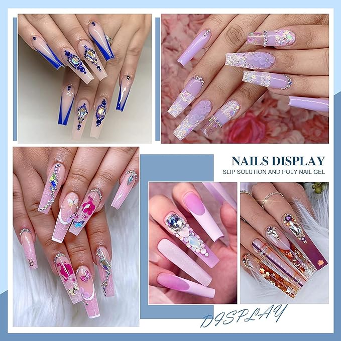 2 PCS Finger Secret Slip Solution For Poly Nail Gel 4oz With Dual-Ended Brush Poly Gel Nail Kit Professional Gel Cleanser for UV & LED Gels.Ideal for Nails DIY Beginners