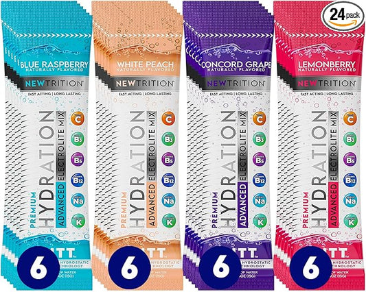 Hydration Powder, Electrolyte Powder Packets, Naturally Flavored Hydrating Packets for Water, Fast Acting Hydrate Electrolytes with Vitamins C & D