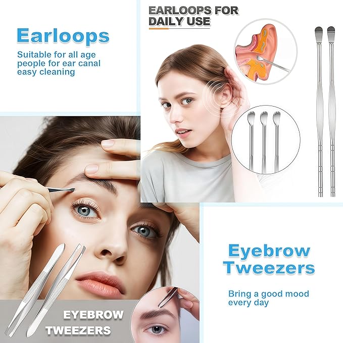 10-Piece Large Nail Clippers Kit with File for Men Women Seniors, Long Handled Fingernail & Toenail Clippers Set with Keychain, Manicure Kit Bulk for Travel, Gifts (Big + Medium