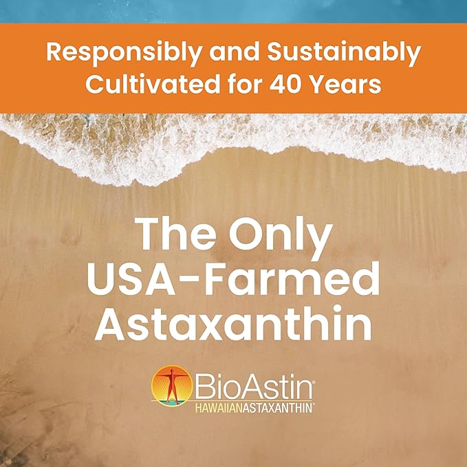 Nutrex Hawaii BioAstin Hawaiian Astaxanthin - 4mg, 120 Softgels - Farm-Direct Premium Antioxidant Supplement to Support Eye, Skin, Joint & Immune System Health - Non-GMO & Gluten-Free