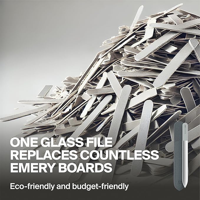 GERMANIKURE Glass Nail File in Suede Sleeve - I'm Aware That I'm Rare - Professional Crystal Nail File for Natural Nails - Ideal Manicure & Pedicure Tool for Smooth, Easy Shaping - Nail Care Gift