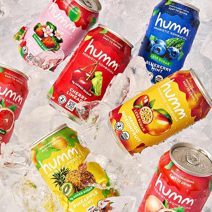 Humm Whole30 Approved Kombucha, Strawberry Blossom, Organic, Vegan & GMO Free (12 Pack)