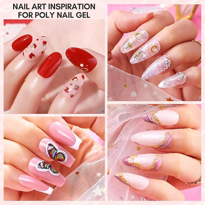 Makartt Poly Nail Gel 50ML Large Capacity, Red, Strong Builder for Extension Strengthener 3D Diy, Resistent Hard Gels for Nails, Multifunctional Manicure Supplies Home Salon-Crimson Cherry