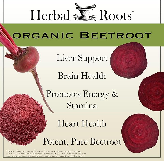 Herbal Roots Certified Organic Heart Health Trio, Hawthorn, Ceylon Cinnamon, Beetroot Herbal Supplements