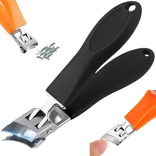 Wide Jaw Opening Anti-Splash Slanted Nail Clipper, 2026 New Ingrown Nail Clippers Fingernail and Toenail Clippers Clippers, Curved Toenail Clippers for Thick Nails (Black)
