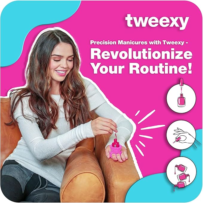 tweexy Wearable Nail Polish Holder Ring - Ideal Gift for Teenage Girls - Nail Polish Holder Stand for Manicure & Pedicure, Fingernail Painting - Nail Polish Accessories (Flamingo Sparkle)