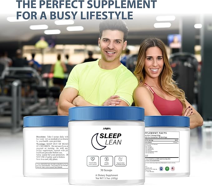 Sleep Lean Supplement Sleep Lean Advanced Formula, Sleep Lean Powder Advanced Overall Health Formula Supplement, Sleep Lean Premium Rest and Overall Wellness Support (3.7oz / 105g)