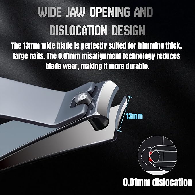 Stainless Steel Owl Toenail Clippers - Extra-Large Non-Slip Handle for Precise Trimming - Suitable for Men, Women and The Elderly - Professional-Grade Household Nail Clippers - Silver