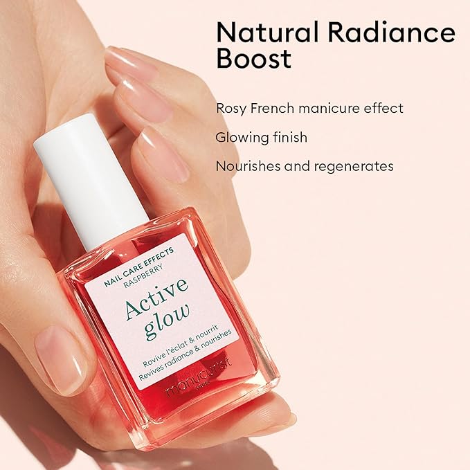 Manucurist Active Glow Raspberry Gift Set + Green Oil – Includes: 1 Care & Makeup Nail Polish, 1 Cuticle Nail Oil, 1 Complimentary Mini Nail File – Christmas Gifts for Women - Gift Box