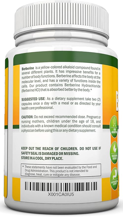 Berberine - 1200Mg Per Serving - 90 Vegetarian Capsules - Pure Berberine HCL Extract Supplement - Superior Potency to Support Immune Health