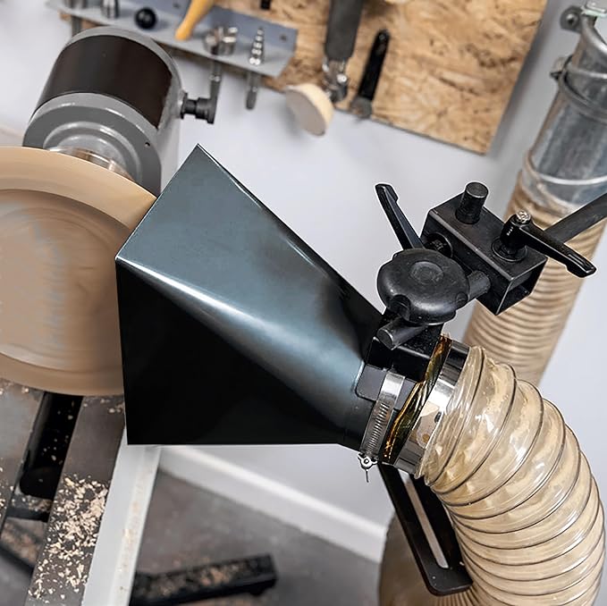 Woodturning Universal Dust Hood for Woodlathe Extraction.