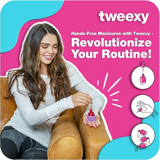 tweexy Wearable Nail Polish Holder Ring - Nail Polish Bottle Holder for Easy Application | Perfect for Fingernail Painting, Manicure & Pedicure | Nail Polish Accessories (Lilac Dreams)
