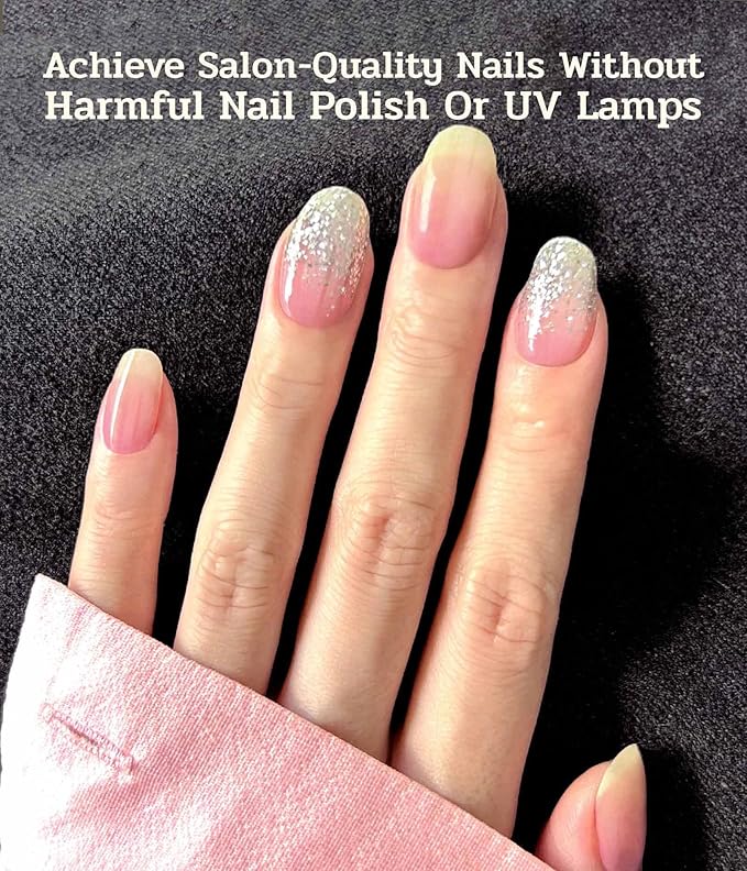 Nail Polish Strips - 22 Pcs Salon Quality Gel Nail Stickers - Long Lasting Wraps (Rainbow Basket Blue&Yellow)