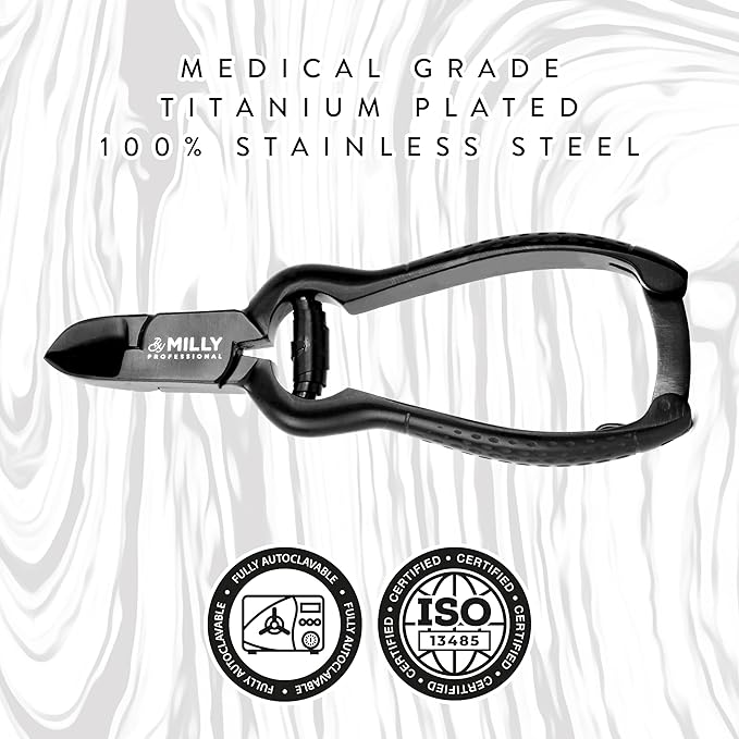 Heavy Duty Toenail Clippers for Thick Toenails | High Carbon Stainless Steel | Trim Thick or Hard Toenails | Professional Nail Clippers for Seniors & Podiatrist Toenail Clippers (Black)